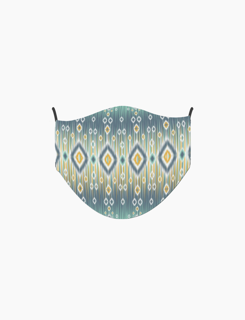 Geometric Ikat Pattern Face Mask