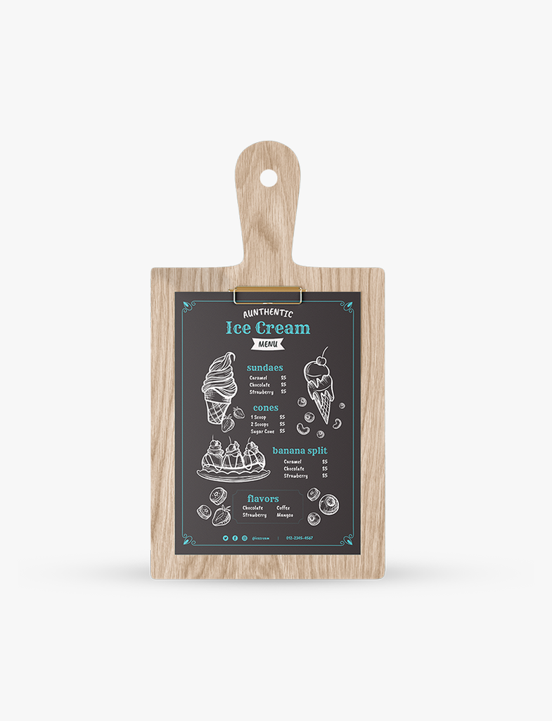 Ice Cream Menu Card