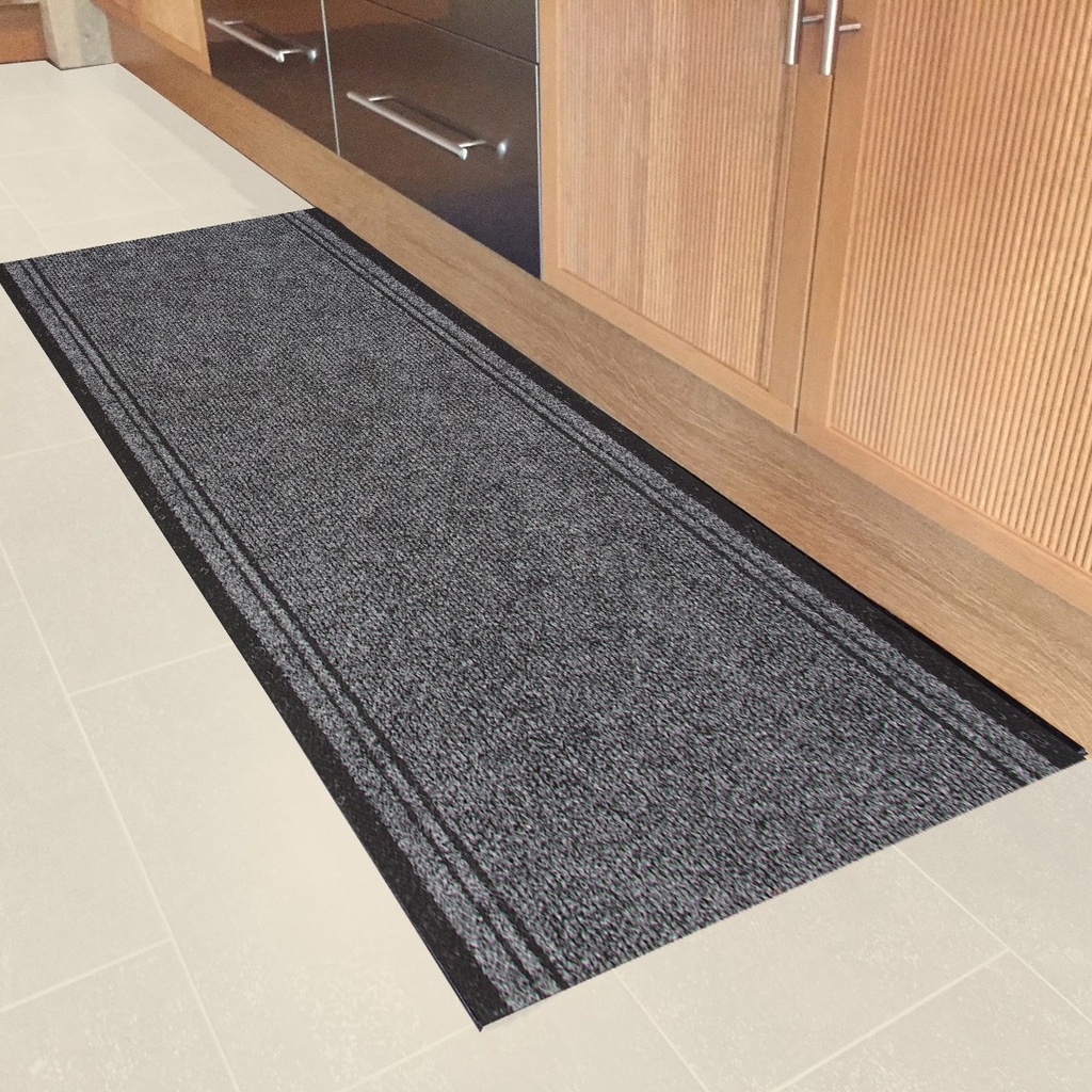 CLUB GRIJS - Naaldvilt Keukenloper grijs tapijt. anti-slip. Voor bescherming van vloeren